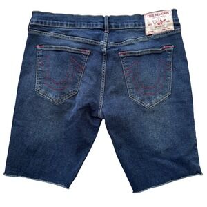 True Religion Ricky Relaxed‎ Straight Denim Shorts Mens Size 36x11